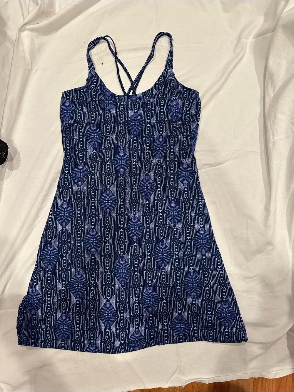 Title nine (M) Blue Patterned Strappy Women’s Tank Dress